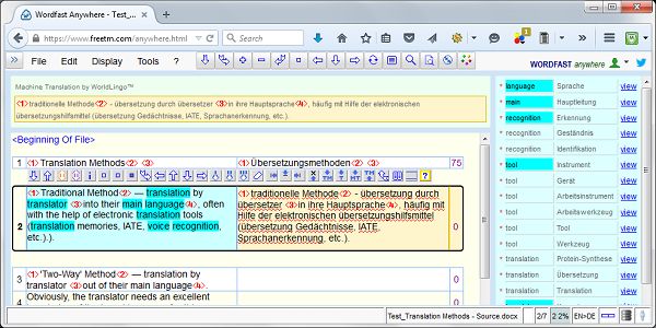 wordfast 3 translating ms word comments